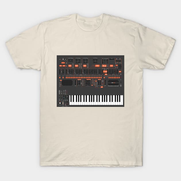 ARP 2600 - Orange/Grey - With Keyboard T-Shirt by RetroFitted